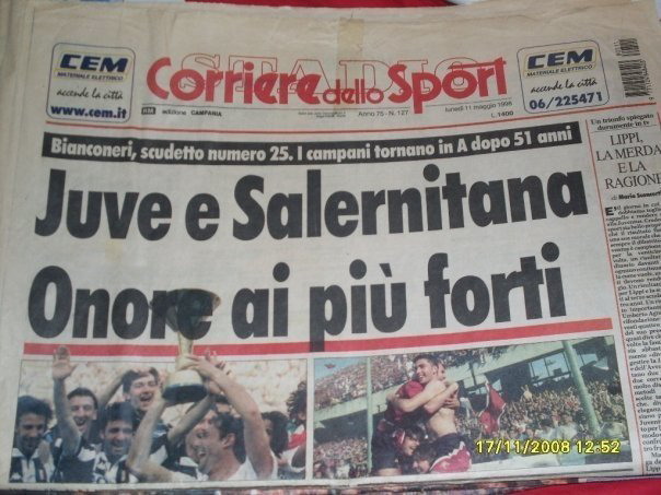 Salernitana Story - Campionato Serie B Anno 1997-98